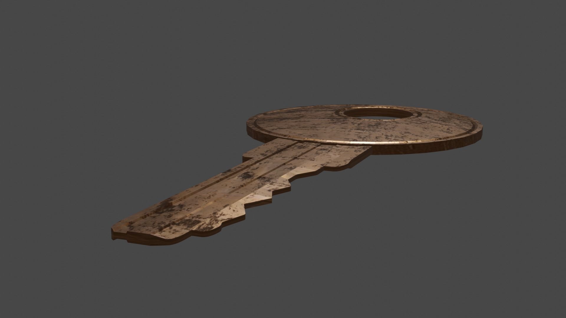 A key wooden 3D model_2