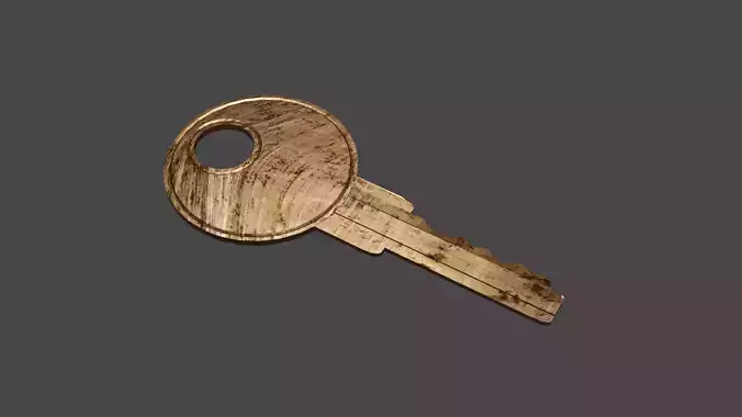 A key wooden 3D model A key wooden 3D model
