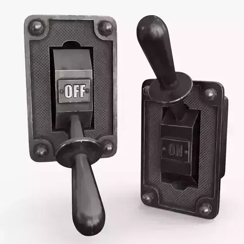 Industrial Power Switch Low-poly 3D model