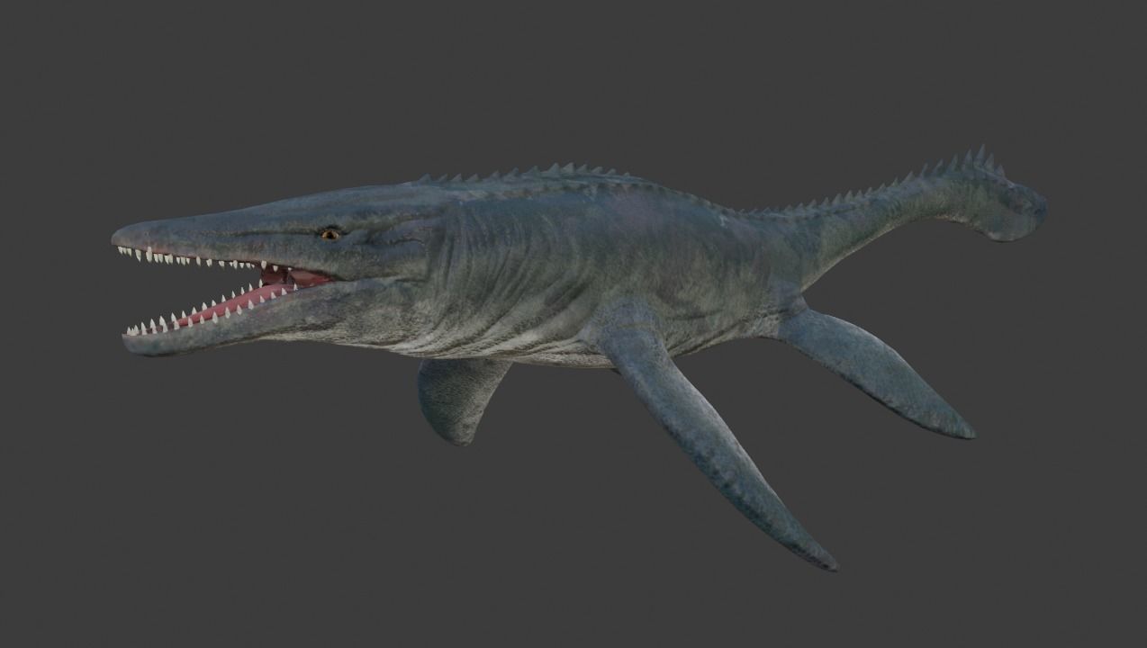 Mosasaurus Animated Low-poly 3D model_9