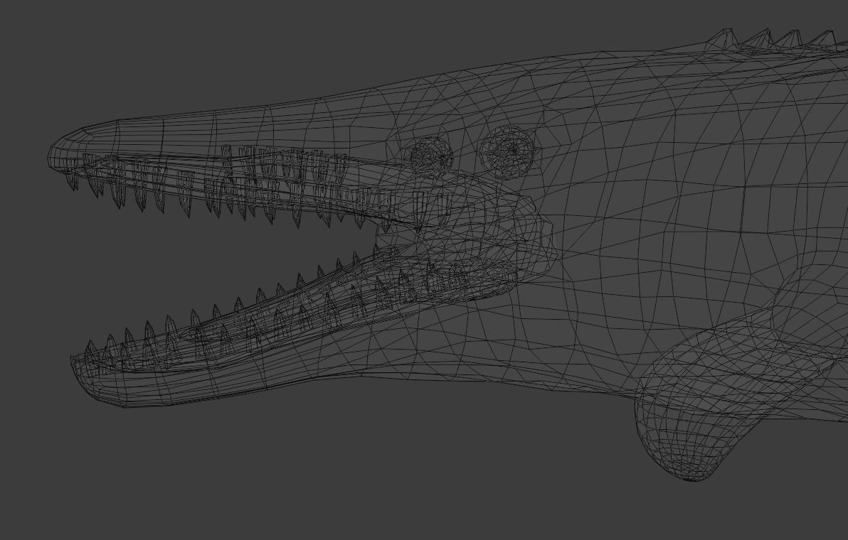 Mosasaurus Animated Low-poly 3D model_21
