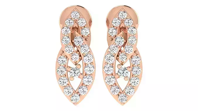 Solitaire Women Earring 3dm STL OBJ FBX Renders Details