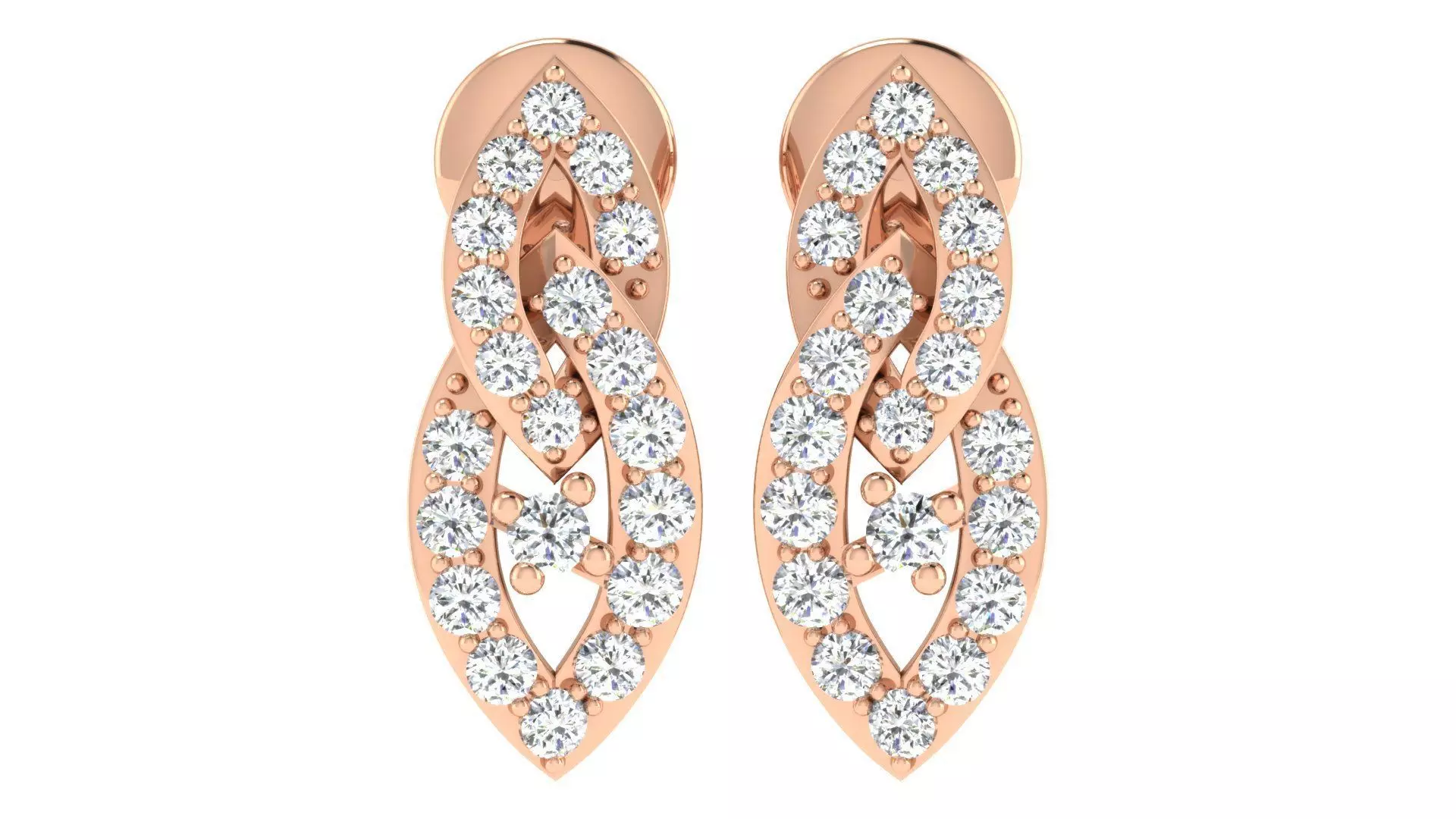 Solitaire Women Earring 3dm STL OBJ FBX Renders Details 3D print model_0