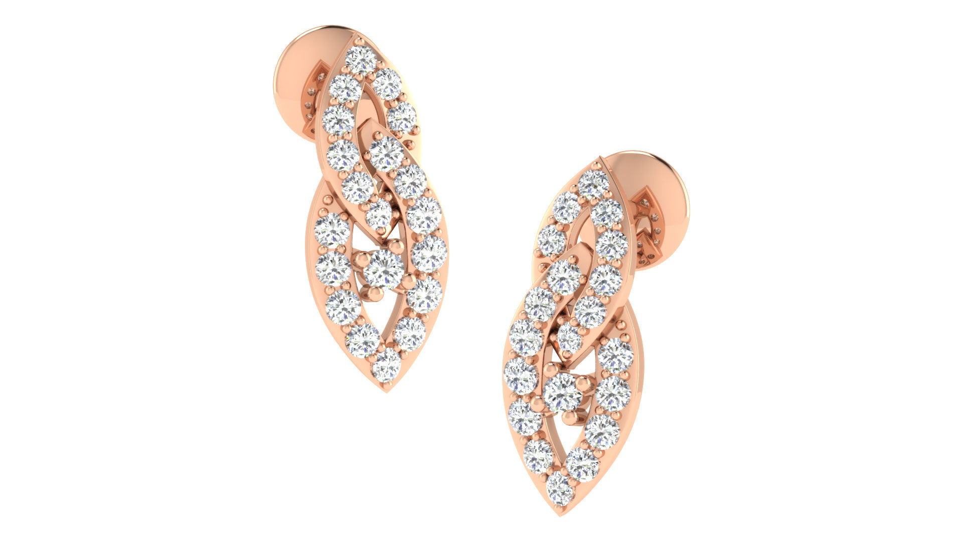 Solitaire Women Earring 3dm STL OBJ FBX Renders Details 3D print model_1