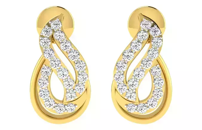 Solitaire Women Earring 3dm STL OBJ FBX Renders Details
