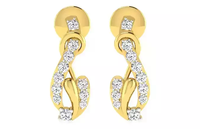 Solitaire Women Earring 3dm STL OBJ FBX Renders Details