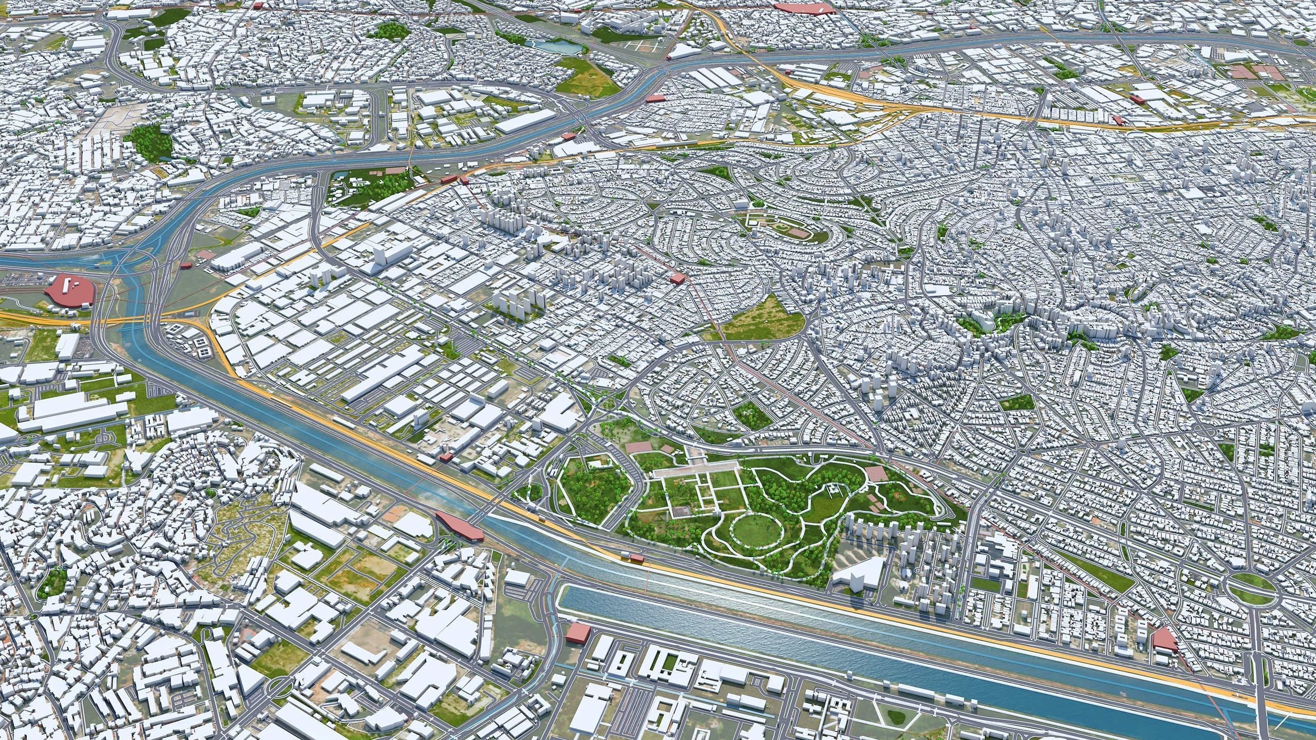 Sao Paulo Downtown Low-poly 3D model_7