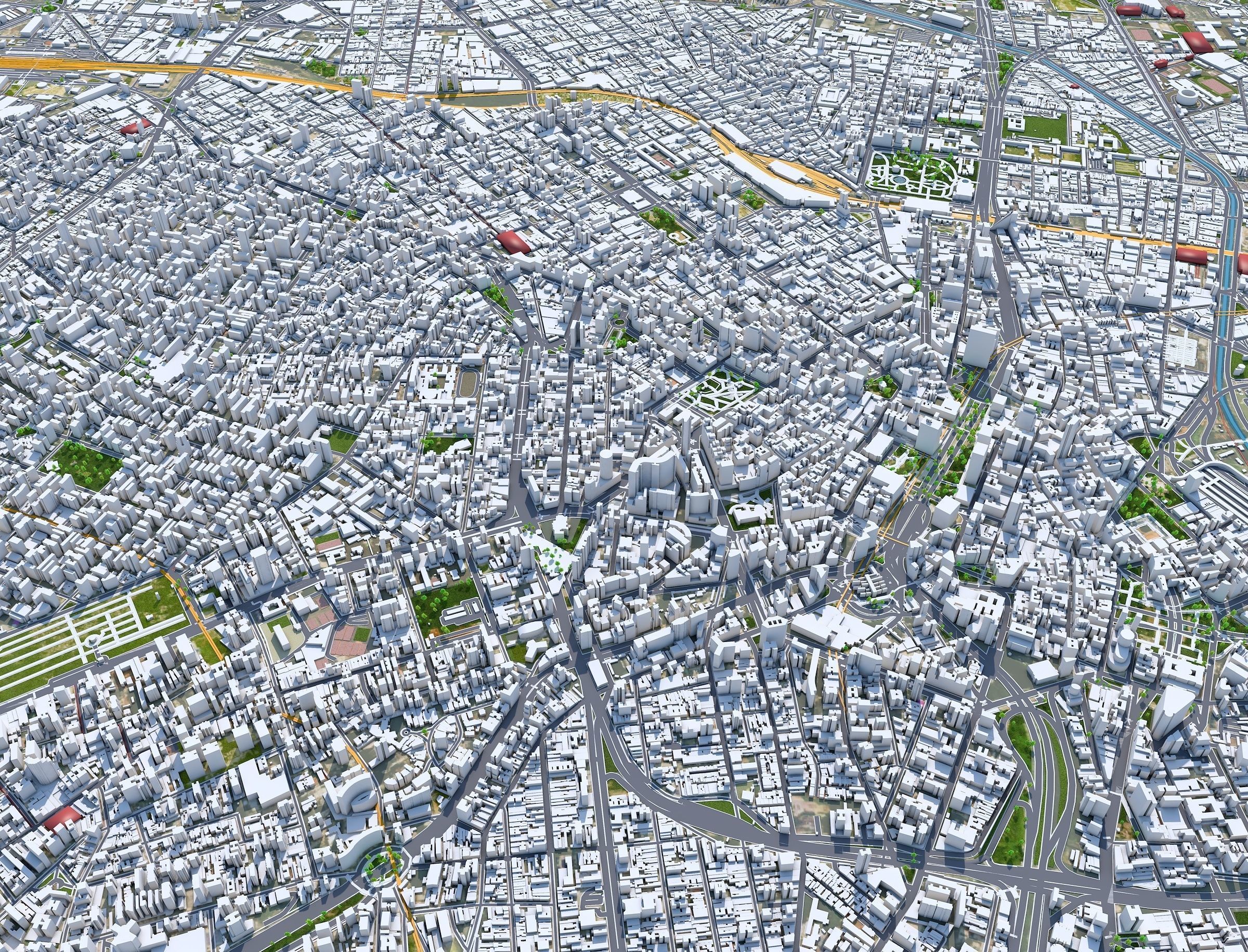 Sao Paulo Downtown Low-poly 3D model_10