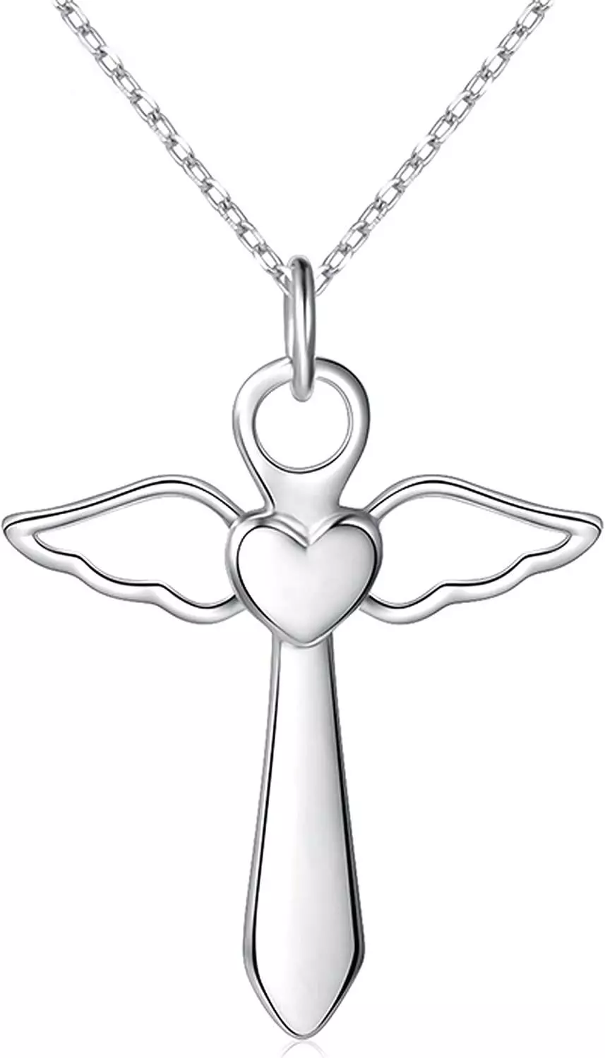Guardian Angel Wings Cross pendant 3D print model