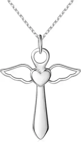 Guardian Angel Wings Cross pendant