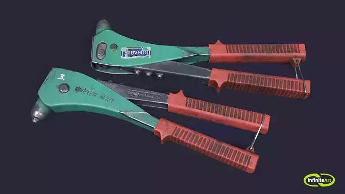 Riveter two pliers Low-poly 3D model