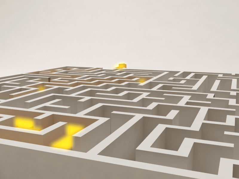 Maze model Low-poly 3D model_5