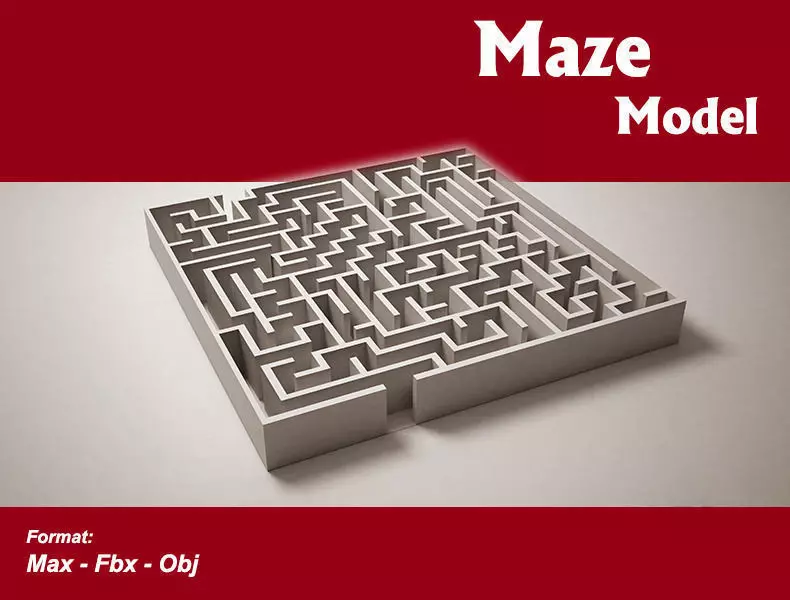 Maze model Low-poly 3D model_0
