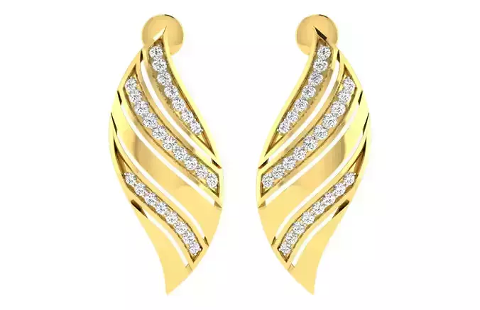 Solitaire Women Earring 3dm STL ONJ FBX Render Details