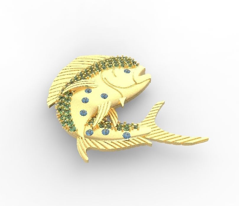 jumping Mahi Mahi 3D print model_2