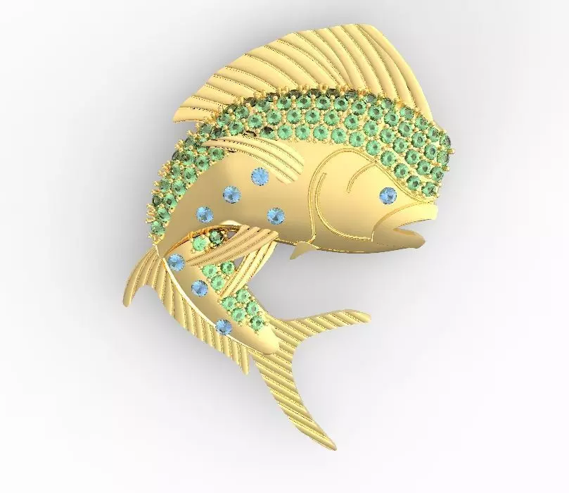 jumping Mahi Mahi 3D print model_0