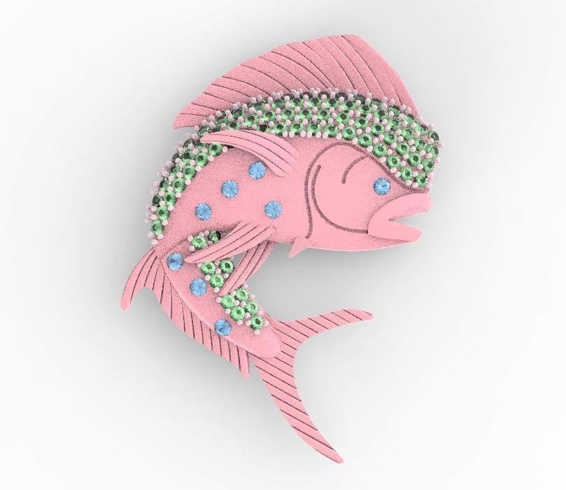 jumping Mahi Mahi 3D print model_5