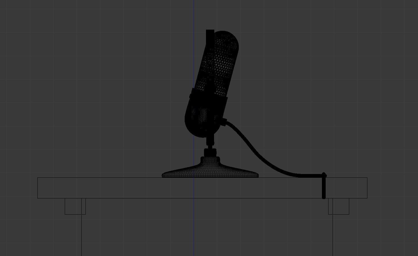 OLD MICROPHONE ON TABLE 3D model_11
