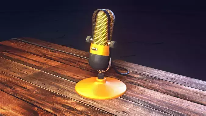 OLD MICROPHONE ON TABLE