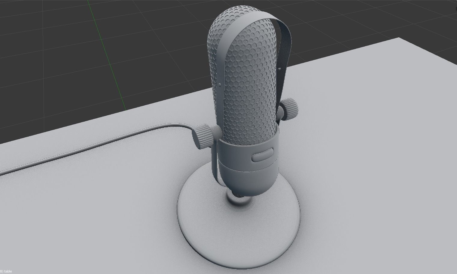 OLD MICROPHONE ON TABLE 3D model_10