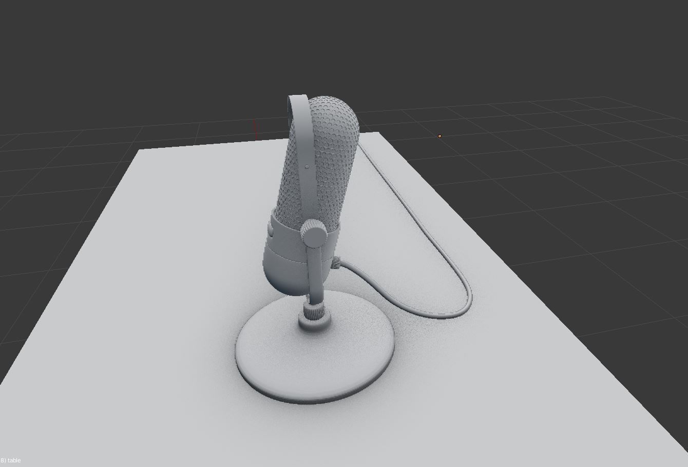 OLD MICROPHONE ON TABLE 3D model_6