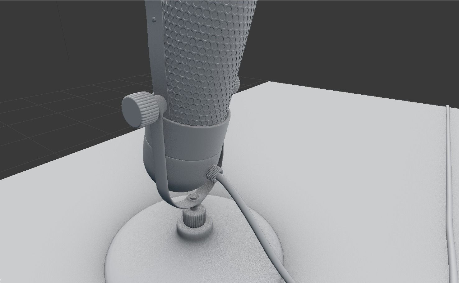 OLD MICROPHONE ON TABLE 3D model_7