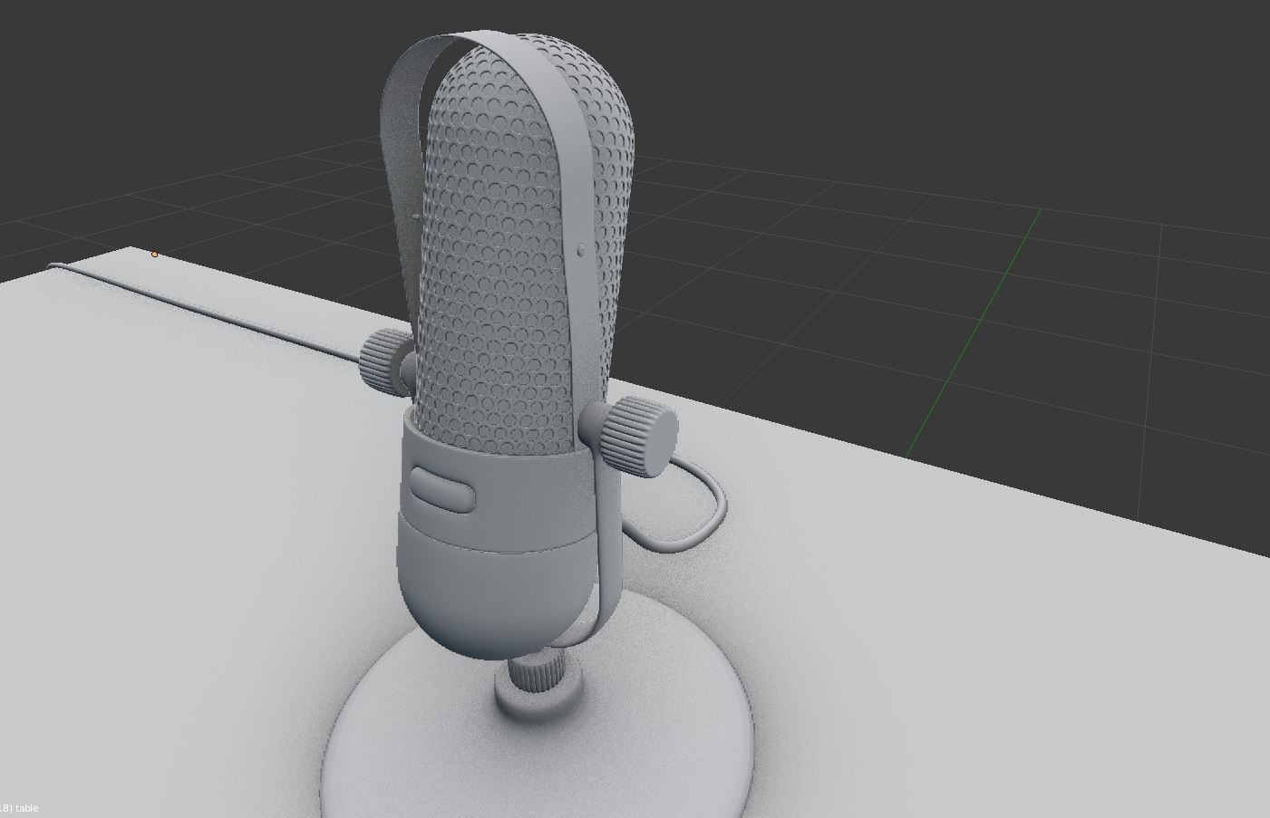 OLD MICROPHONE ON TABLE 3D model_5