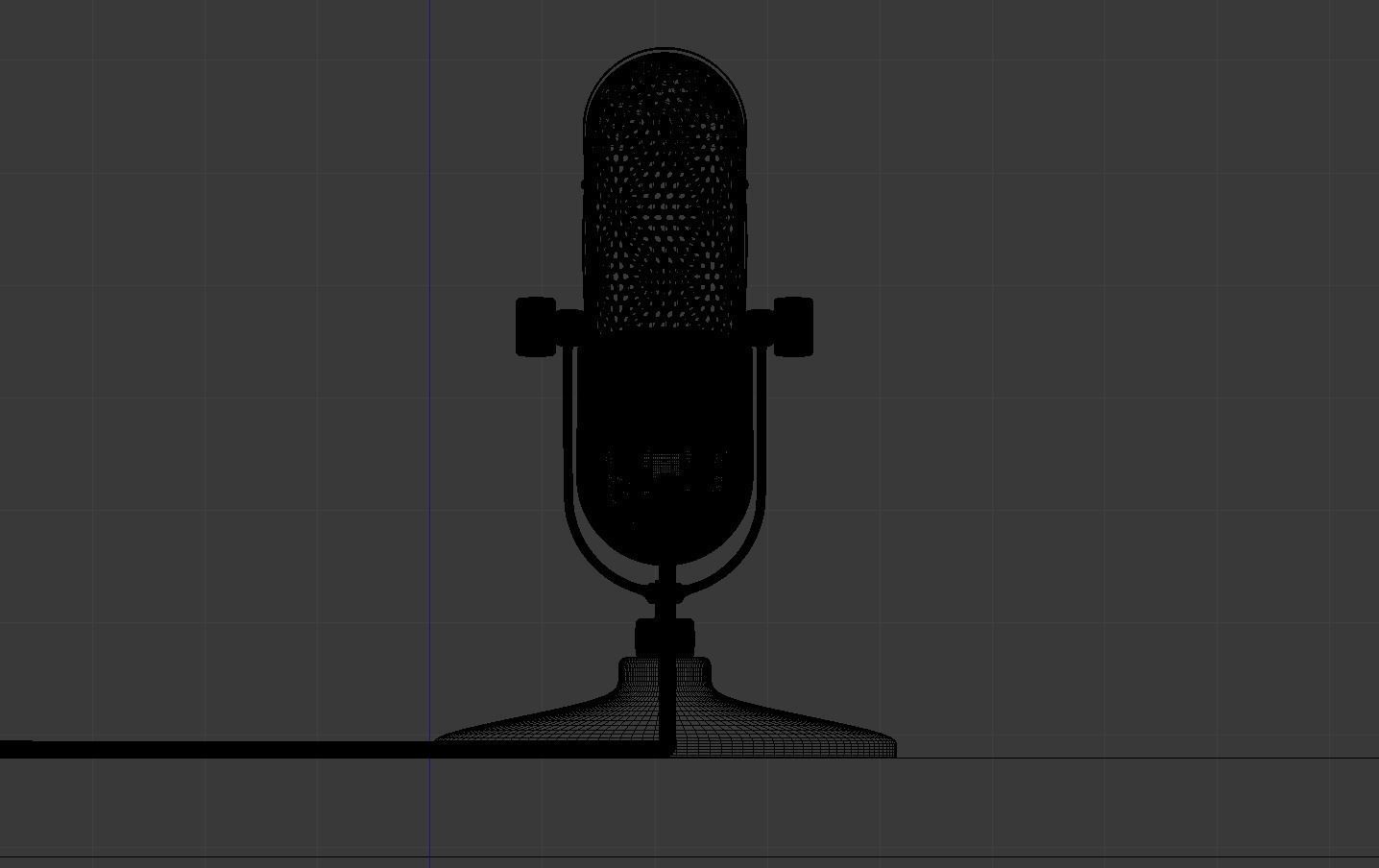 OLD MICROPHONE ON TABLE 3D model_12