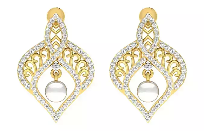 Solitaire Women Drop Earring 3dm STL ONJ FBX Render Details 3D print model