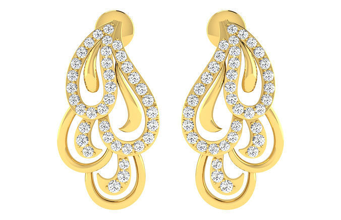 Solitaire Women Drop Earring 3dm STL ONJ FBX Render Details 3D print model