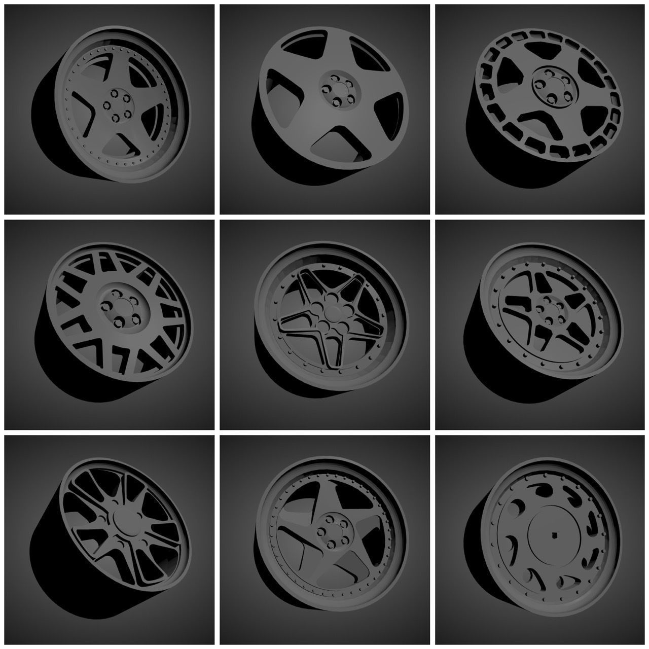 More than 350 Classic scalable and printable rims  3D Model Collection_6