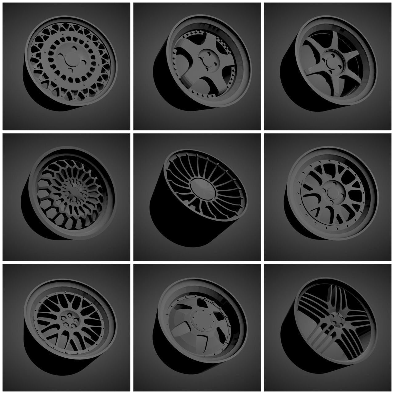 More than 350 Classic scalable and printable rims  3D Model Collection_5