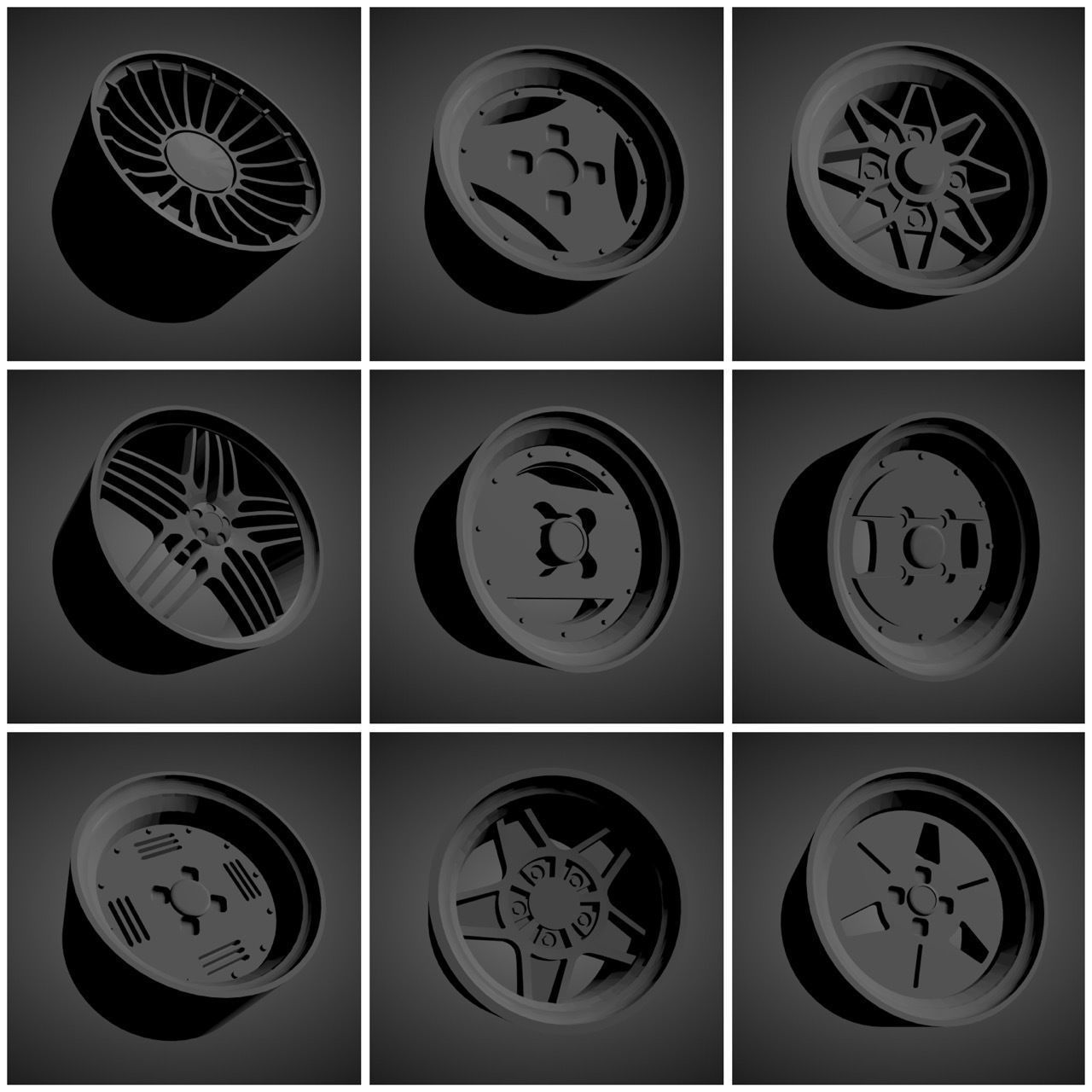 More than 350 Classic scalable and printable rims  3D Model Collection_1