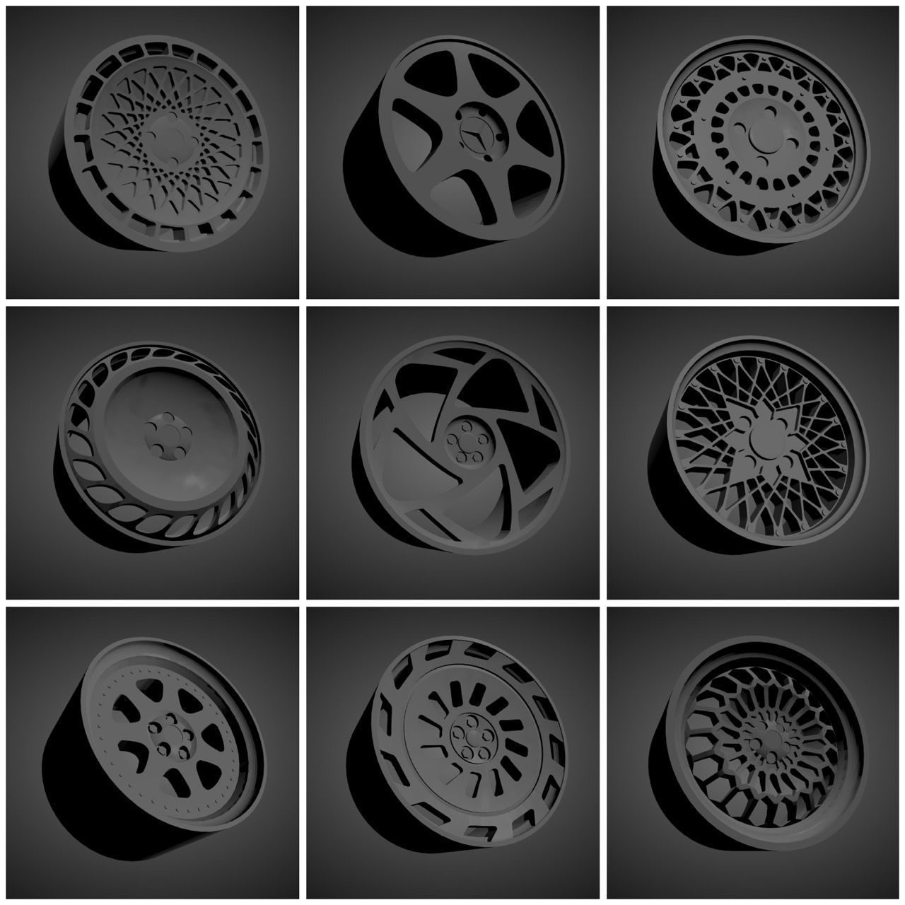 More than 350 Classic scalable and printable rims  3D Model Collection_4