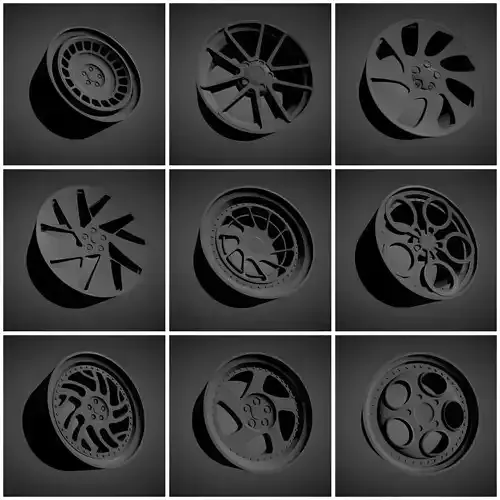 More than 350 Classic scalable and printable rims  3D Model Collection