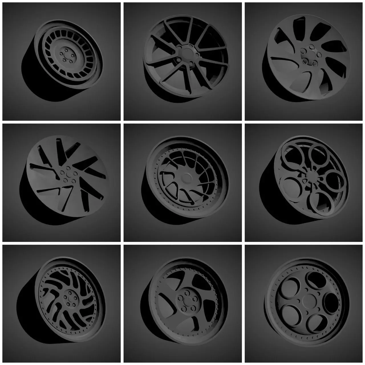 More than 350 Classic scalable and printable rims  3D Model Collection_0