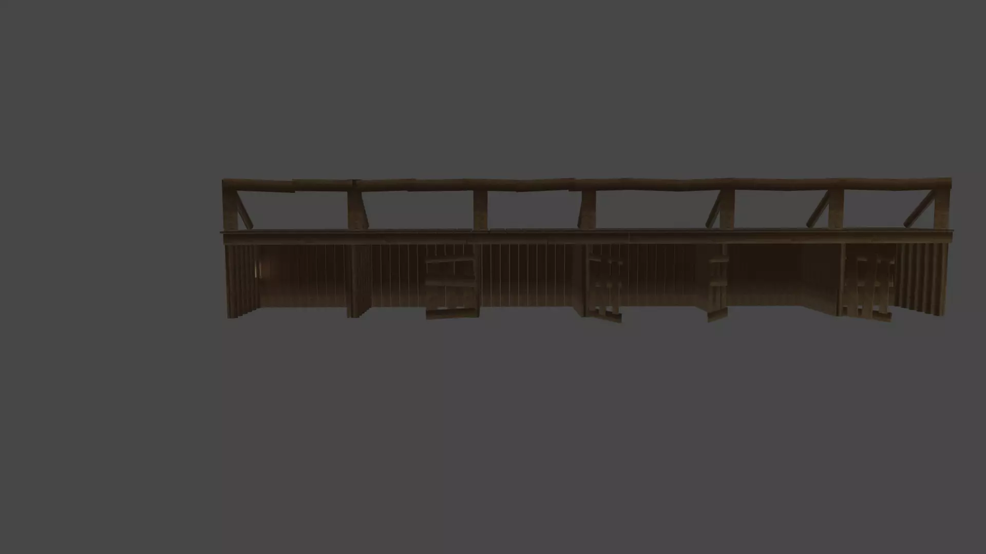 Saray wooden structure with roof 3D print model