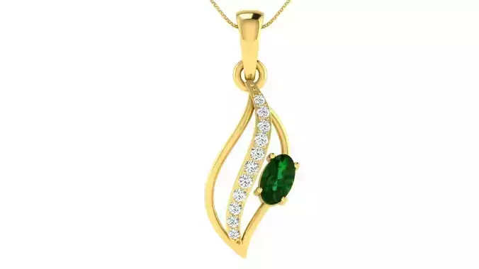 Women Oval Diamond Pendants 3dm STL ONJ FBX Render Details