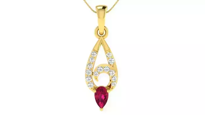 Women Pear Diamond Pendants 3dm STL ONJ FBX Render Details 3D print model