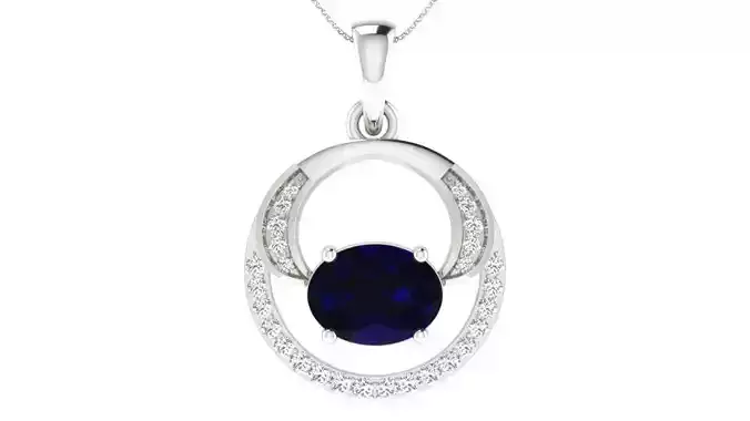 Women Oval Diamond Pendants 3dm STL ONJ FBX Render Details