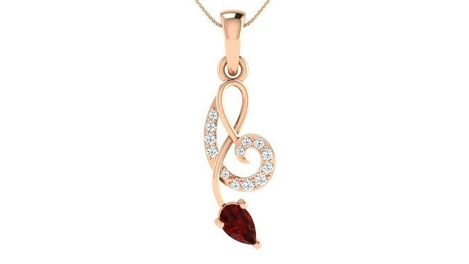 Women Pear Diamond Pendants 3dm STL ONJ FBX Render Details 3D print model