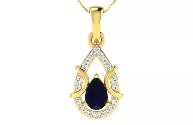 Women Pear Diamond Pendants 3dm STL ONJ FBX Render Details 3D print model