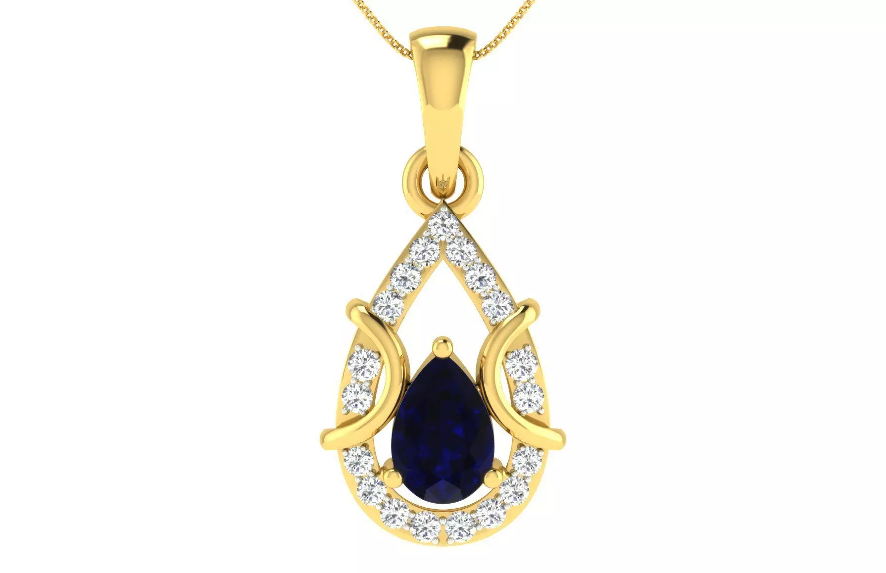 Women Pear Diamond Pendants 3dm STL ONJ FBX Render Details 3D print model_0