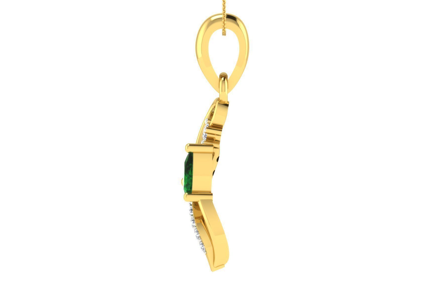 Women Pear Diamond Pendants 3dm STL ONJ FBX Render Details 3D print model_4