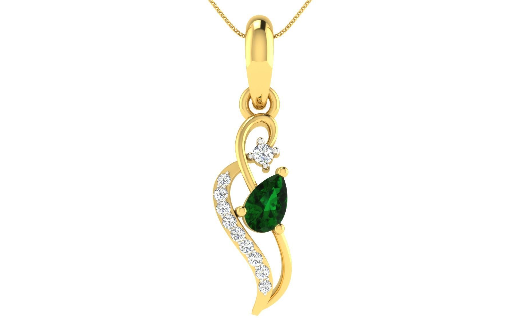 Women Pear Diamond Pendants 3dm STL ONJ FBX Render Details 3D print model_3