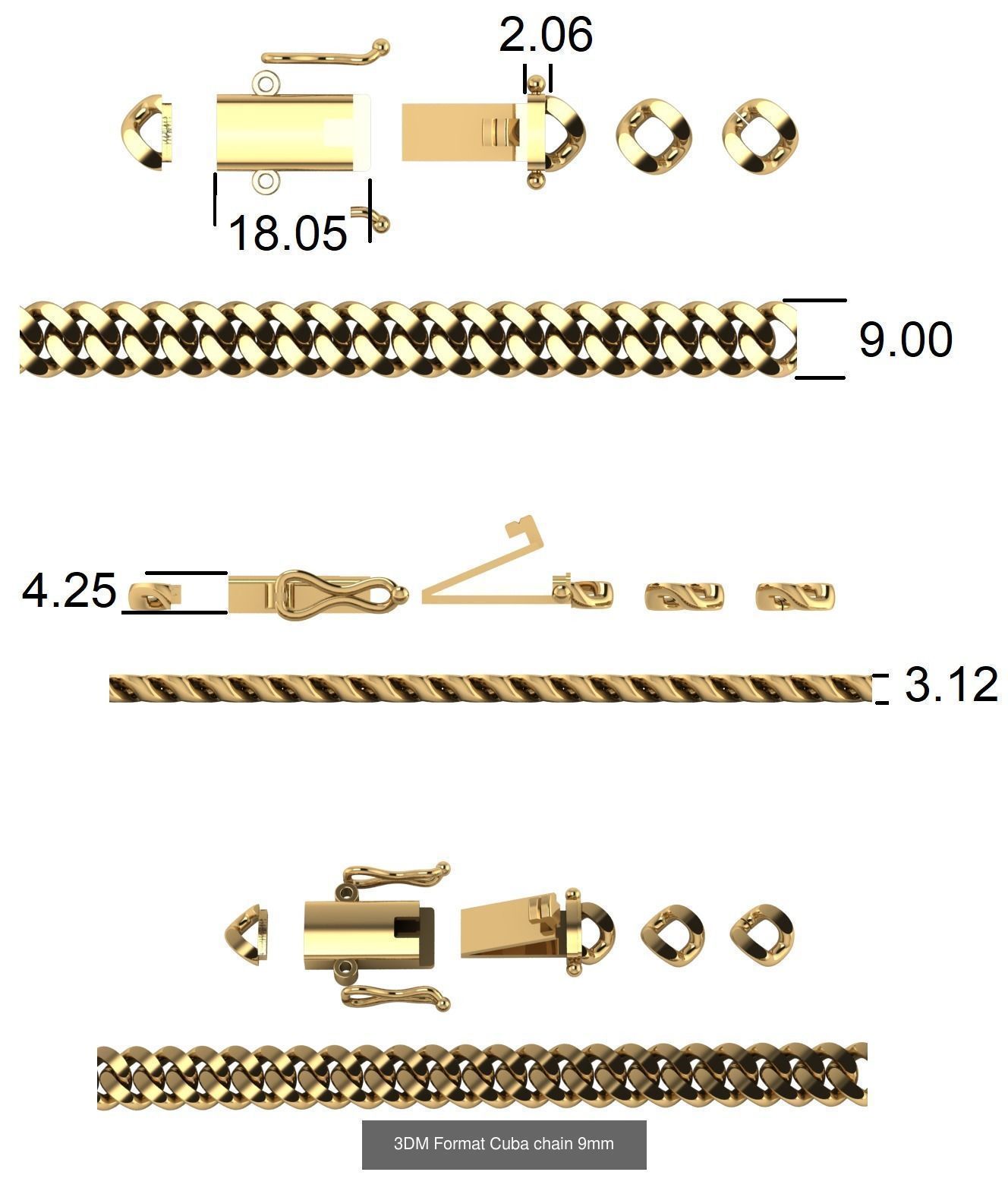 3DM Cuba chain  3D Model Collection_1