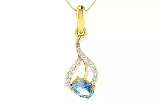 Women Oval Diamond Pendants 3dm STL ONJ FBX Render Details