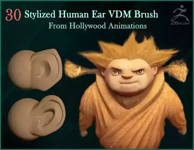 30 Human Ear VDM Brush - Realistic Stylized