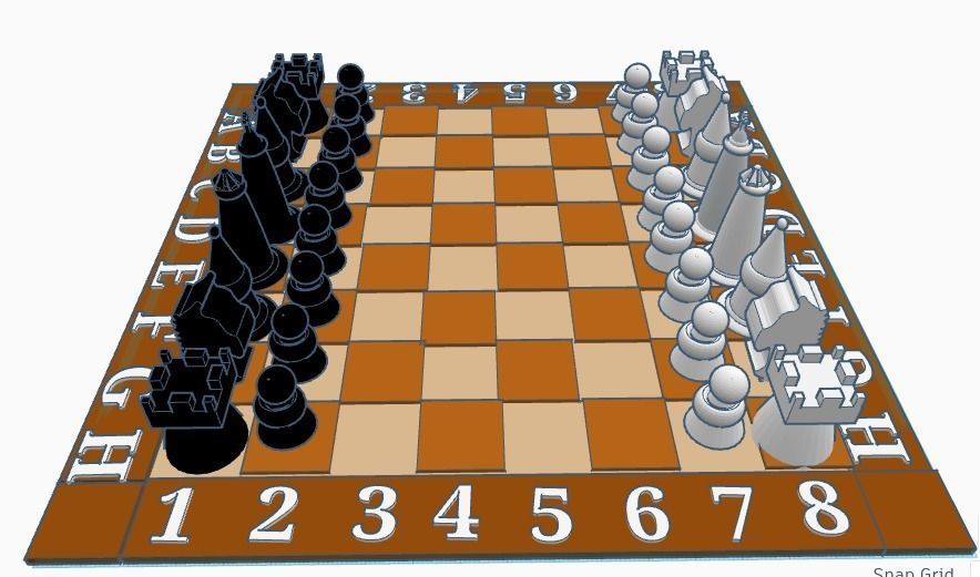 Chess board 3D print model_1