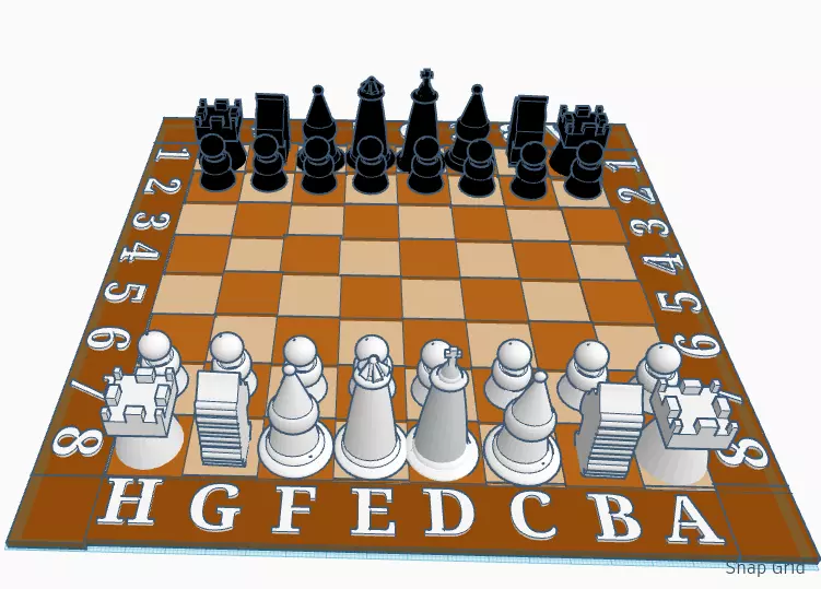 Chess board 3D print model_0
